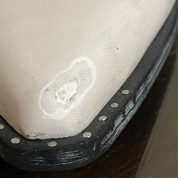 Circus by Sam Edelman White Whistler Ankle Booties Sz 8 Studded Pointy western - Picture 5 of 16